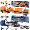 3-in-1 Racing Car Transporter Toy with Trailer Helicopter Car 1:43 Children's Toys