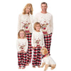 Christmas Elk Printed Plaid Family Matching Pajama Set