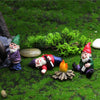 4 Pcs Resin Mini Fairy Tale Garden Drunk Dwarf Ornaments