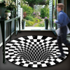 3D Bottomless Hole Optical Illusion Area Rug Creative Round Carpet