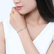 Figure 8 Endless Love Symbol Women Adjustable Crystal Silver Bracelets