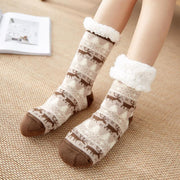 2Pcs Autumn Winter Plush Stuffed Non-Slip Warm Christmas Floor Socks