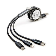 3-in-1 Retractable USB Charging Cable Charger Cord for Cell Phones Tablets