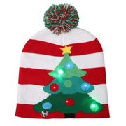 LED Christmas Tree Snowflake Light-up Christmas Knitted Hat
