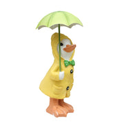 Funny Resin Duck Standing with Umbrella Outdoor Lawn Figurines Crafts