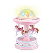 Music Box Projector Night Light Rotating Horse for Child Room