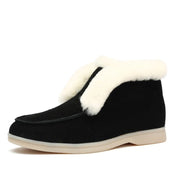 Women's Snow Boots Non-slip Faux Fur Lined Warm Low Heels Winter Shoes