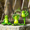 Green Yoga Frog Miniature Figurines Garden Decor Craft Ornaments