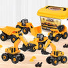 DIY Construction Vehicles Movable Detachable Toy Set with Storage Box