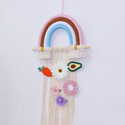 Rainbow Tassel Ornaments Girls Hair Clip Storage Wall Hanging Decoration