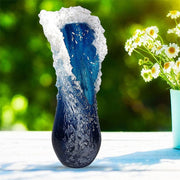 10/15/30cm Blue Ocean Wave Resin Flower Vase for Home Decor