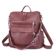 Womens Fashion PU Leather Multipurpose Backpack Shoulder Bags