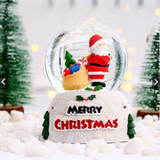Christmas Snowman Santa Claus Glowing Crystal Ball Desktop Decoration