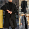 Men's Fashion Business Style Long Single-breasted Lapel Overcoat