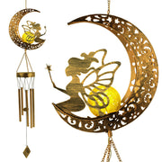 Solar Wrought Iron Hollow Wind Chime Hanging Light