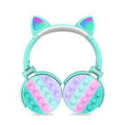 Cute Cat Ears Bluetooth LED Wireless Headphones with Microphone Control