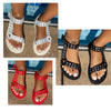 Women's Platform Open Toe Metal & Loop Decorative Velcro Sandals